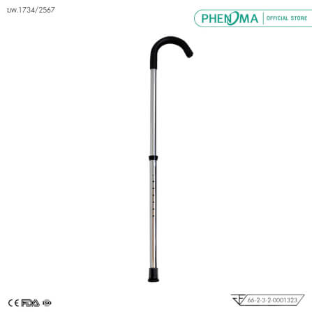 ไม้เท้าขาเดียวก้านร่ม PHENOMA ไม้เท้าช่วยพยุง มือจับหัวก้านร่ม อลูมิเนียม ปรับได้ 8 ระดับ แข็งแรง มั่นคง_6